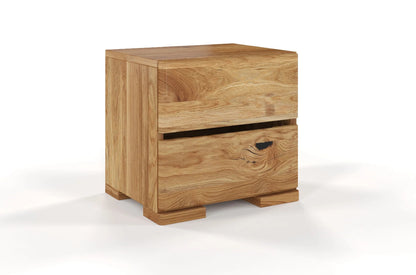 SANDEMO High Oak Bedside Cabinet with 2 Drawers