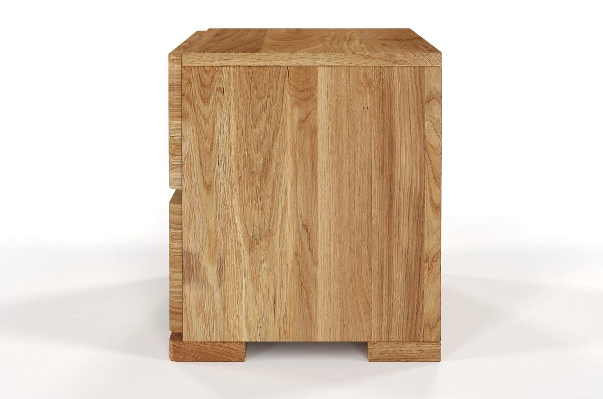 SANDEMO High Oak Bedside Cabinet with 2 Drawers