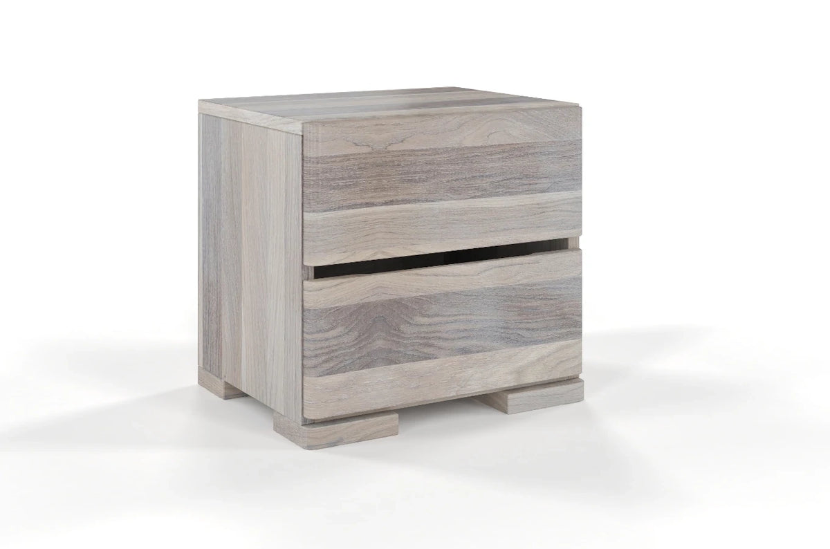 SANDEMO High Oak Bedside Cabinet with 2 Drawers