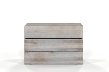 SANDEMO Oak 3 Drawer Chest 120CM