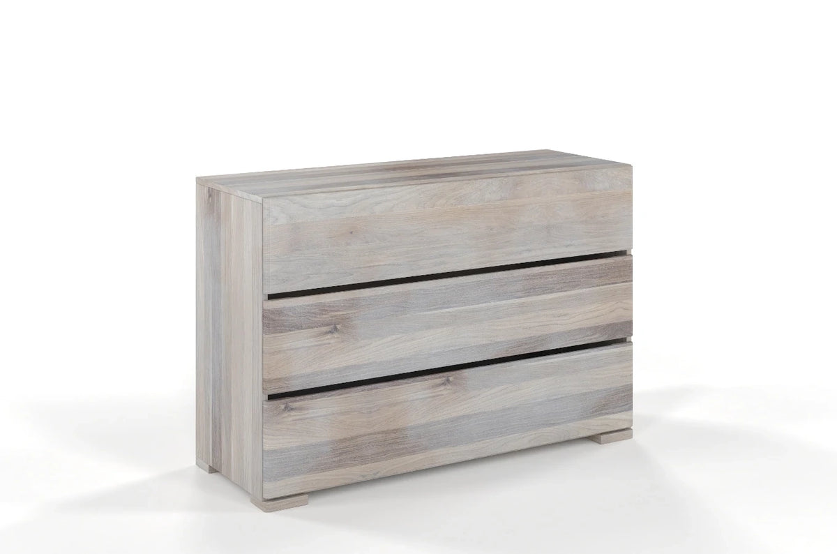 SANDEMO Oak 3 Drawer Chest 120CM