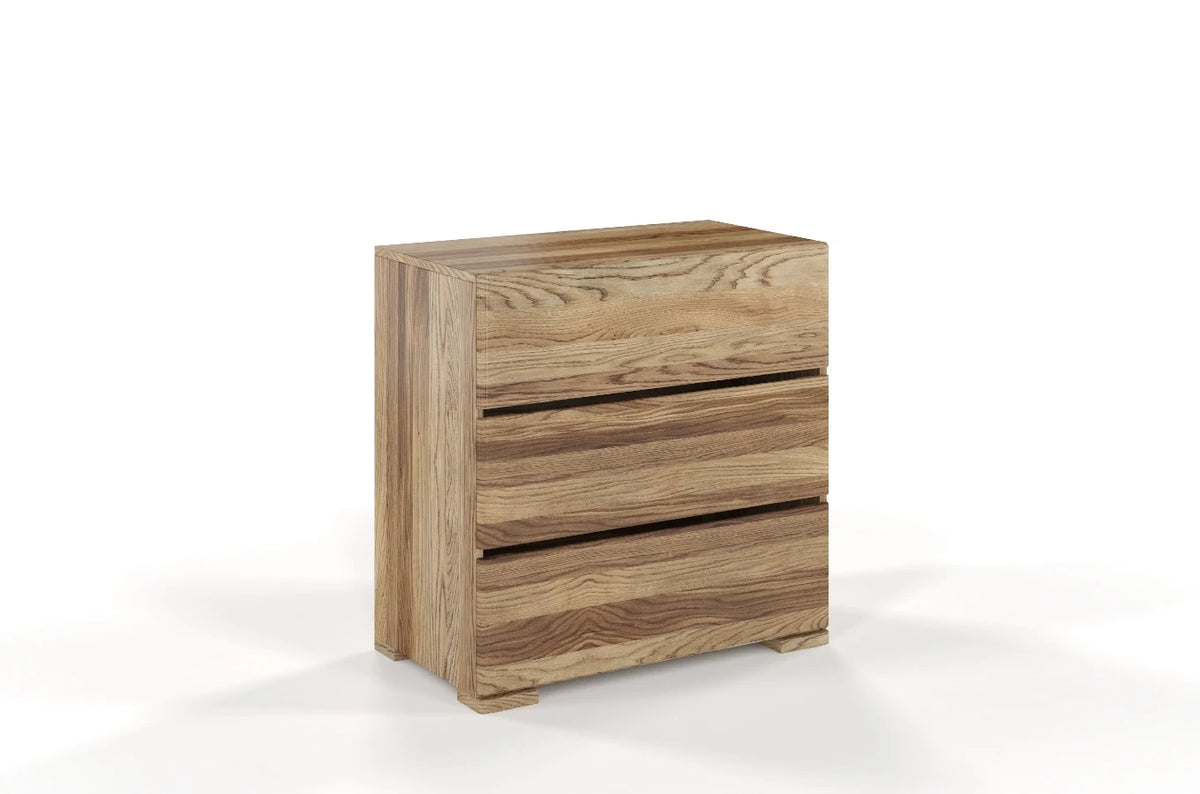 SANDEMO Oak 3 Drawer Chest 80CM