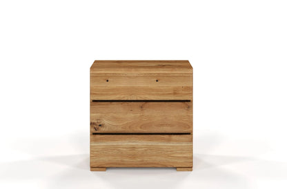 SANDEMO Oak 3 Drawer Chest 80CM