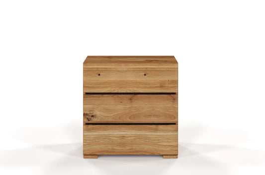 SANDEMO Oak 3 Drawer Chest 80CM