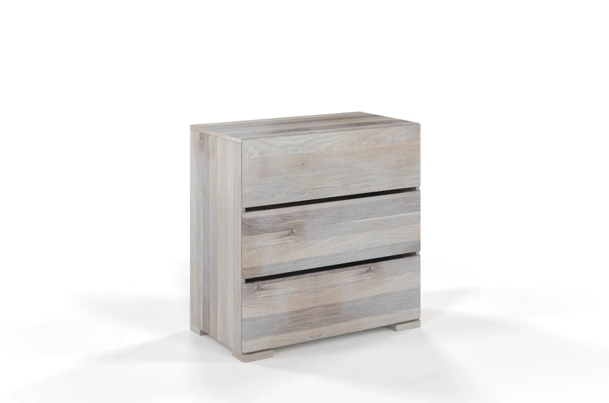 SANDEMO Oak 3 Drawer Chest 80CM