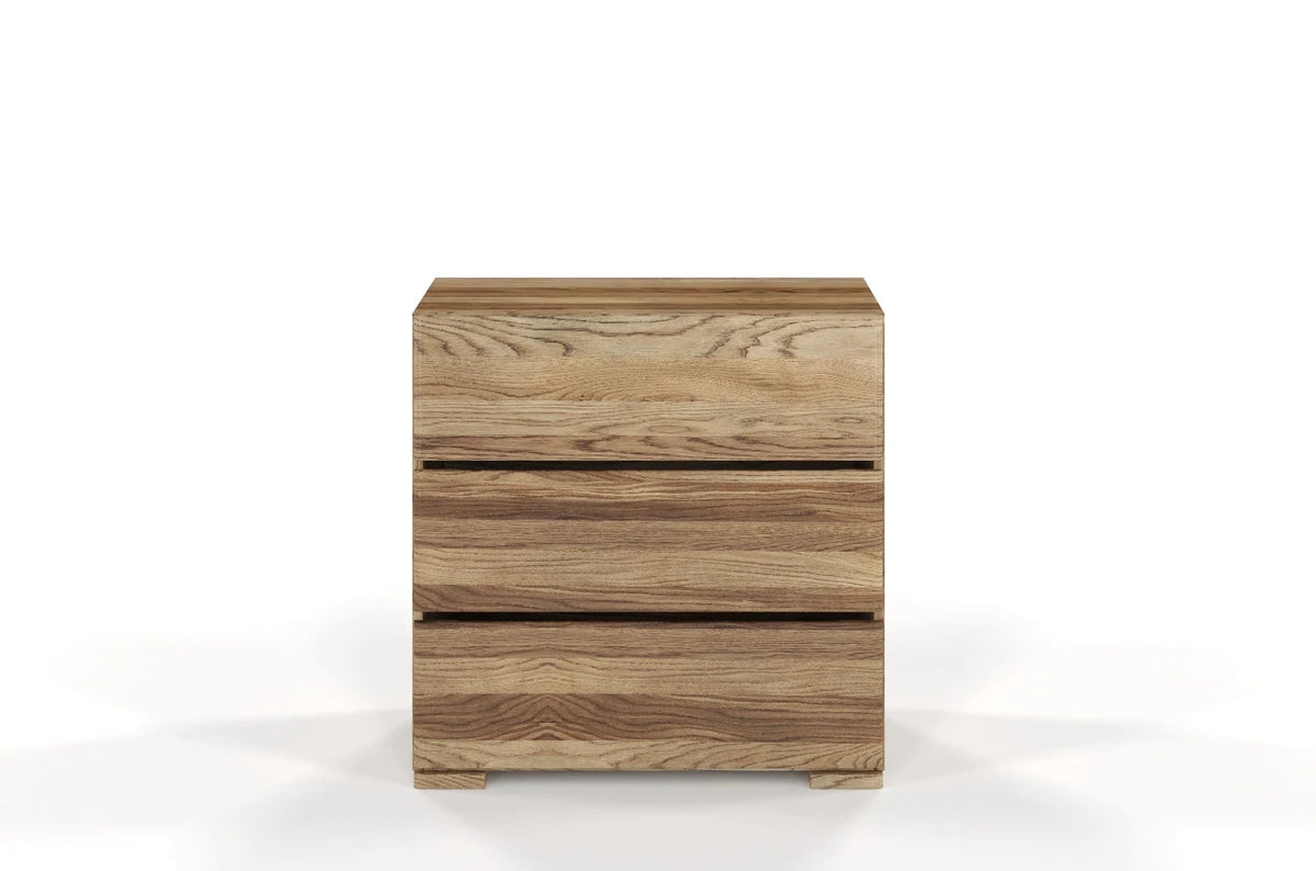 SANDEMO Oak 3 Drawer Chest 80CM