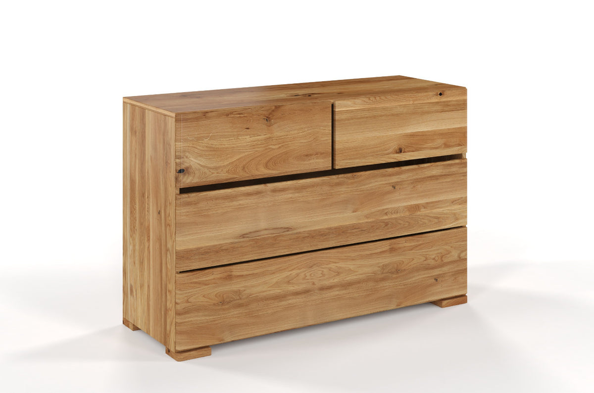 SANDEMO Oak 4 Drawer Chest 120CM (2+2)