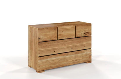 SANDEMO Oak 5 Drawer Chest 120CM (3+2)