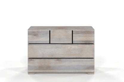 SANDEMO Oak 5 Drawer Chest 120CM (3+2)
