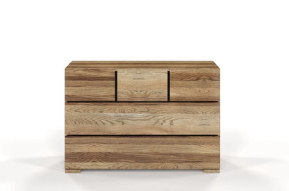 SANDEMO Oak 5 Drawer Chest 120CM (3+2)