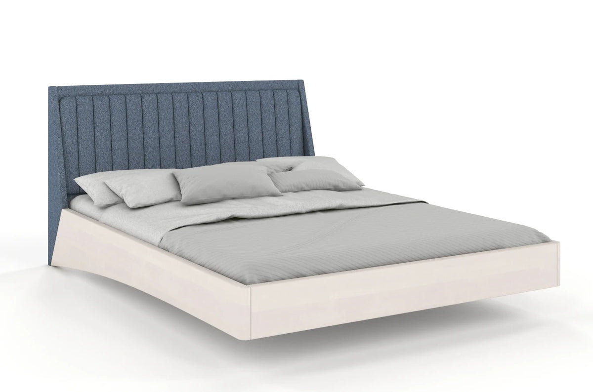 ULF Beech Floating Bed with Upholstered Headboard
