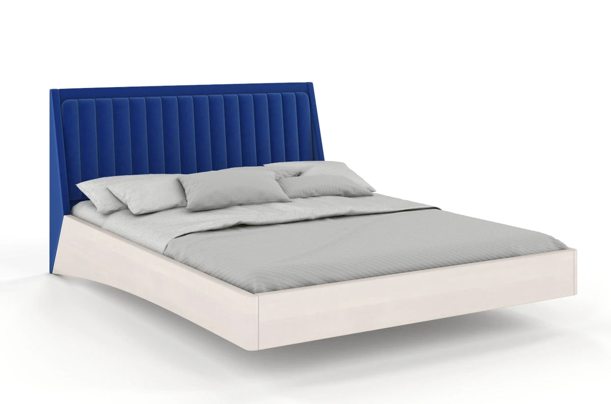 ULF Beech Floating Bed with Upholstered Headboard