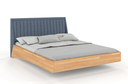 ULF Beech Floating Bed with Upholstered Headboard