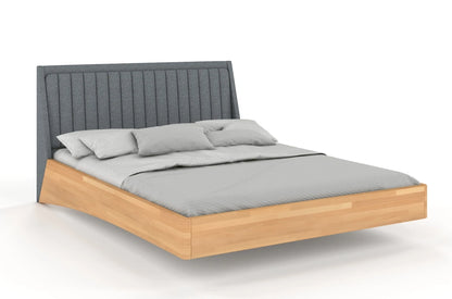 ULF Beech Floating Bed with Upholstered Headboard