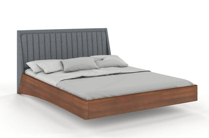 ULF Beech Floating Bed with Upholstered Headboard