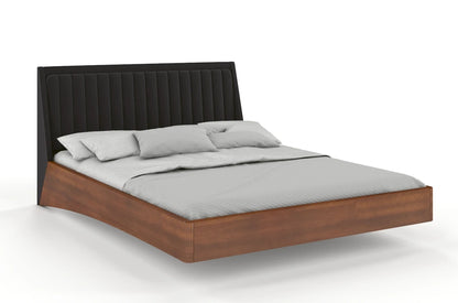 ULF Beech Floating Bed with Upholstered Headboard