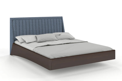 ULF Beech Floating Bed with Upholstered Headboard