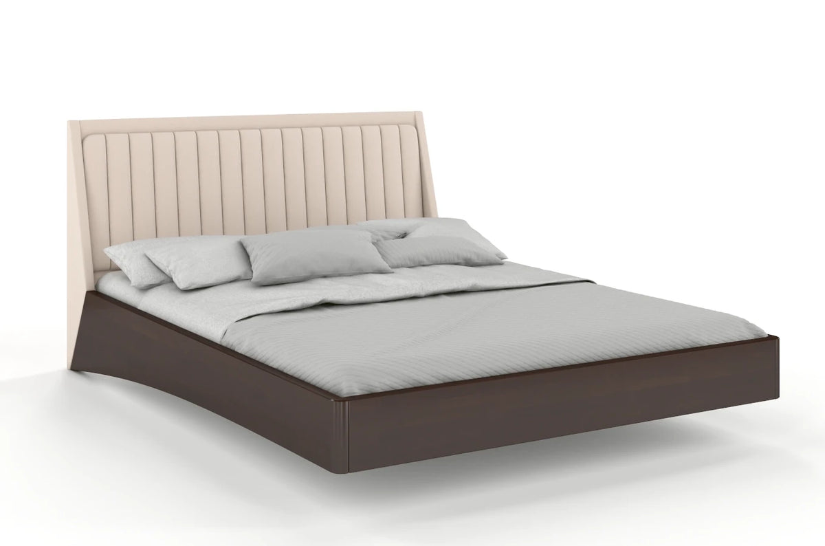 ULF Beech Floating Bed with Upholstered Headboard