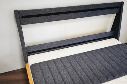 ULF Beech Floating Bed with Upholstered Headboard