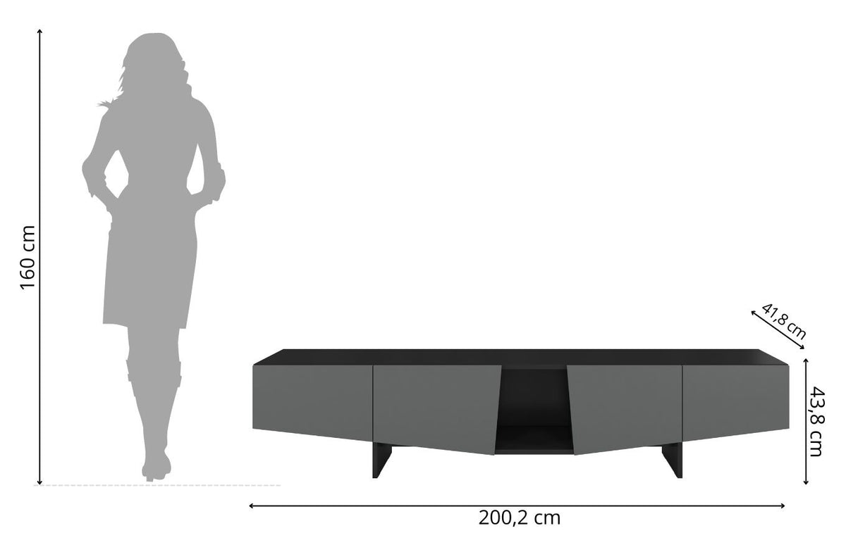 WING Grey TV Unit 200CM