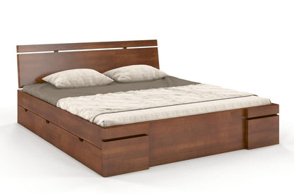 SPARTA Beech Maxi Bed with 4 Drawers