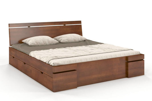 SPARTA Beech Maxi Bed with 4 Drawers