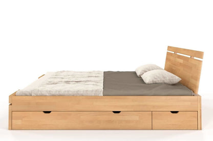 SPARTA Beech Maxi Bed with 4 Drawers