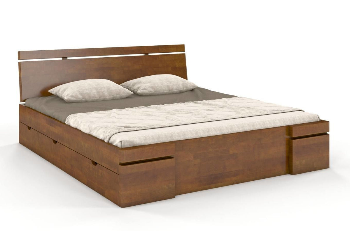 SPARTA Beech Maxi Bed with 4 Drawers