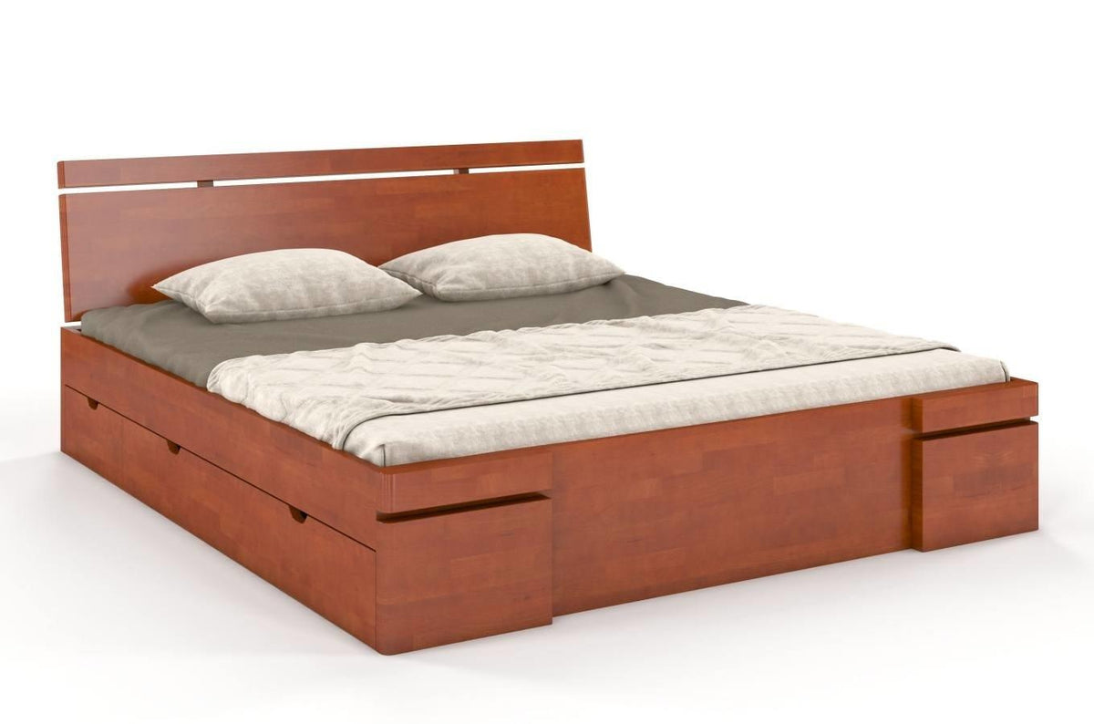 SPARTA Beech Maxi Bed with 4 Drawers
