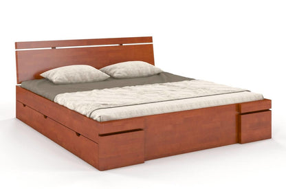 SPARTA Beech Maxi Bed with 4 Drawers