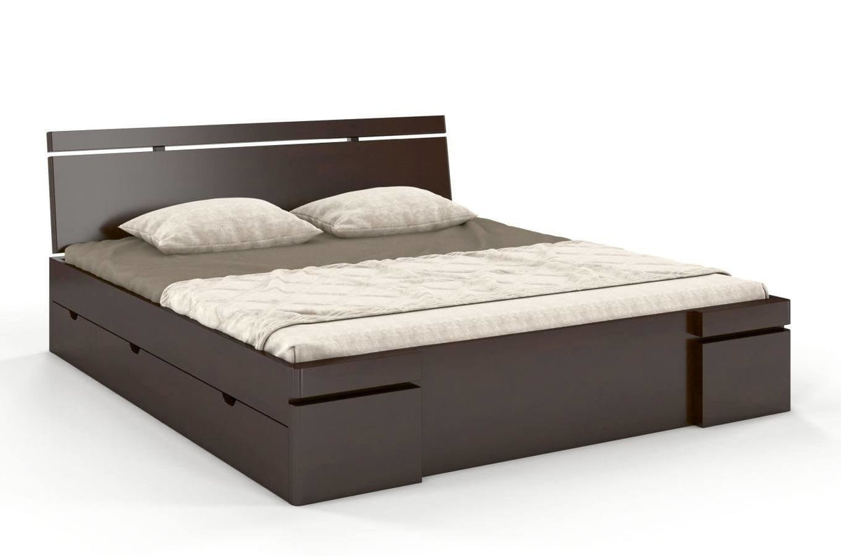 SPARTA Beech Maxi Bed with 4 Drawers
