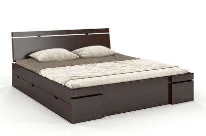SPARTA Beech Maxi Bed with 4 Drawers