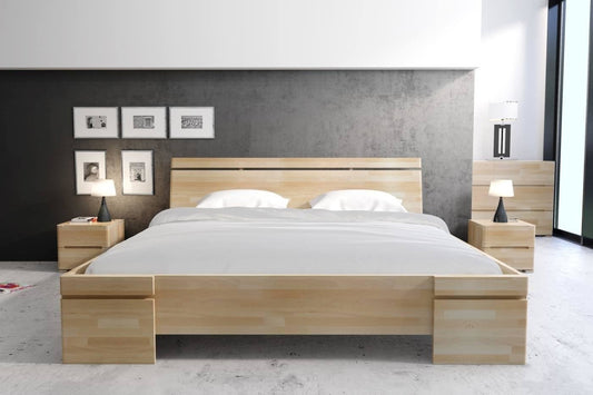 SPARTA Beech Maxi Bed with Storage