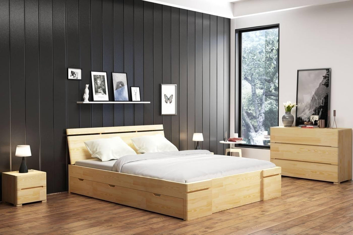 SPARTA Pine Maxi Bed with 4 Drawers