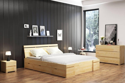 SPARTA Pine Maxi Bed with 4 Drawers