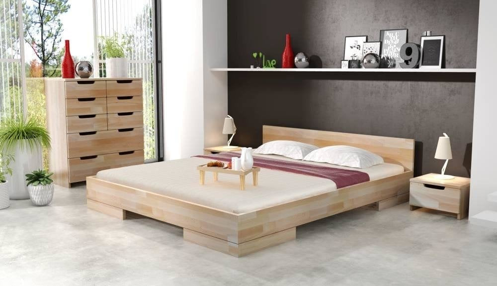 SPECTRUM Beech Low Bedside Cabinet