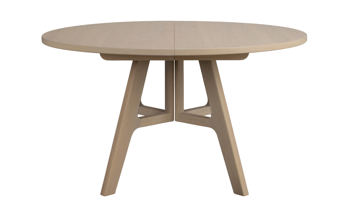 Stockbridge Round Extendable Dining Table 130 cm – Whitewash Oak