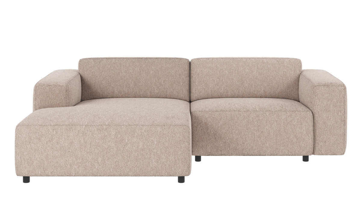 Willard 3-Seater Modular Sofa with Chaise Longue – Light Beige / Left-hand chaise