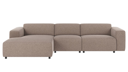 Willard 4-Seater Modular Sofa with Chaise Longue – Beige / Left-hand chaise