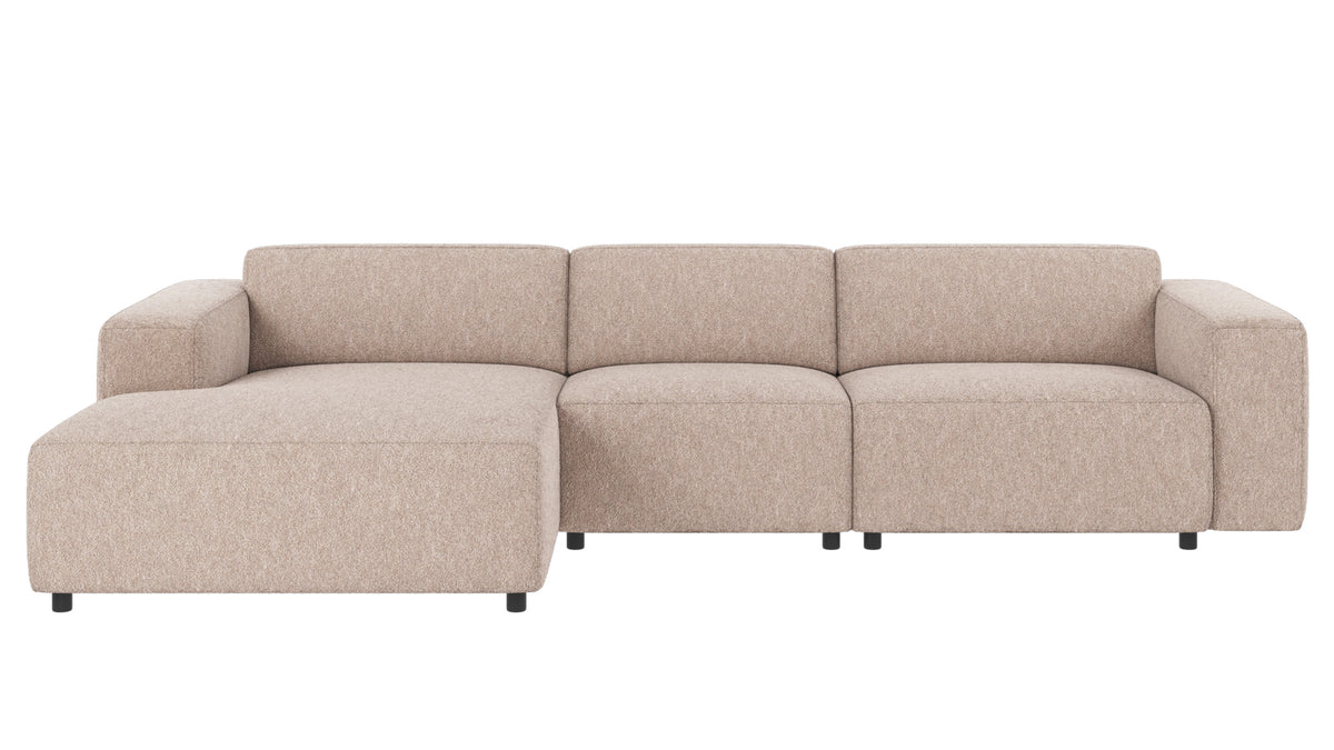Willard 4-Seater Modular Sofa with Chaise Longue – Light Beige / Left-hand chaise
