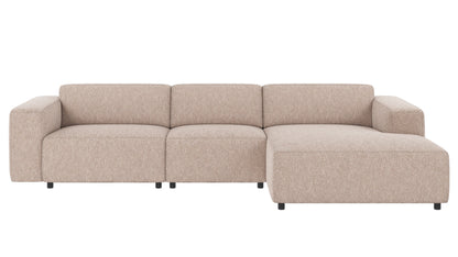 Willard 4-Seater Modular Sofa with Chaise Longue – Light Beige / Right-hand chaise