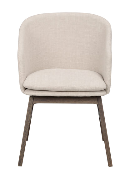 Windham Dining Armchair (Set of 2) – Beige / Brown Oak
