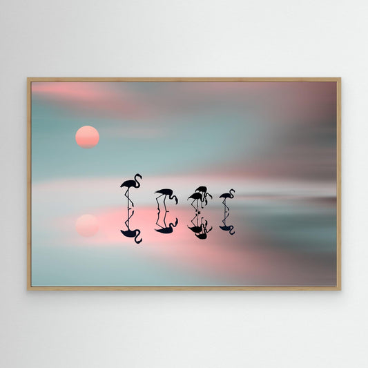 Family flamingos. by Natalia