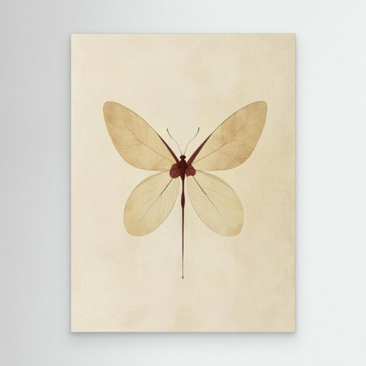 Beige Butterfly Wall Art by Bilge Paksoylu