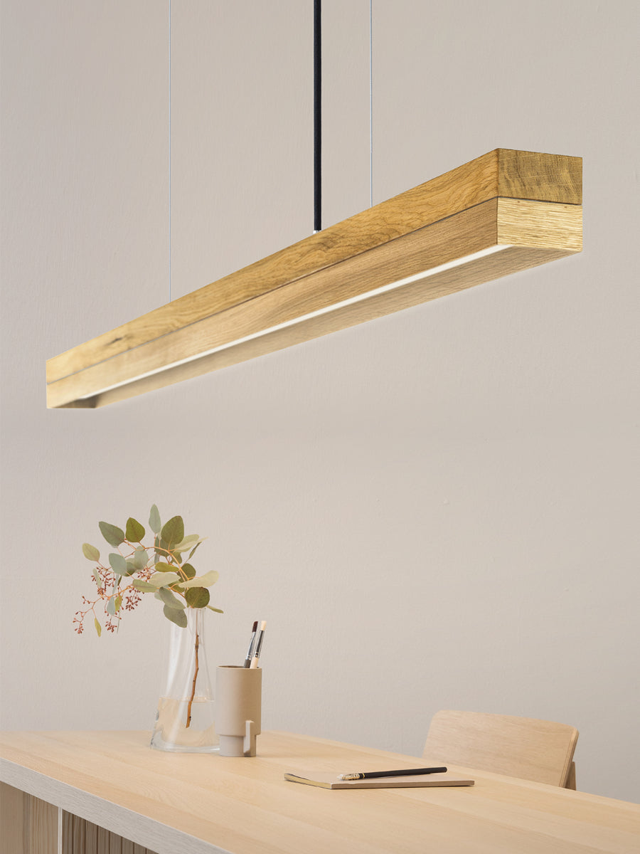 [C1o] Oak & Oak Wood Pendant 122CM