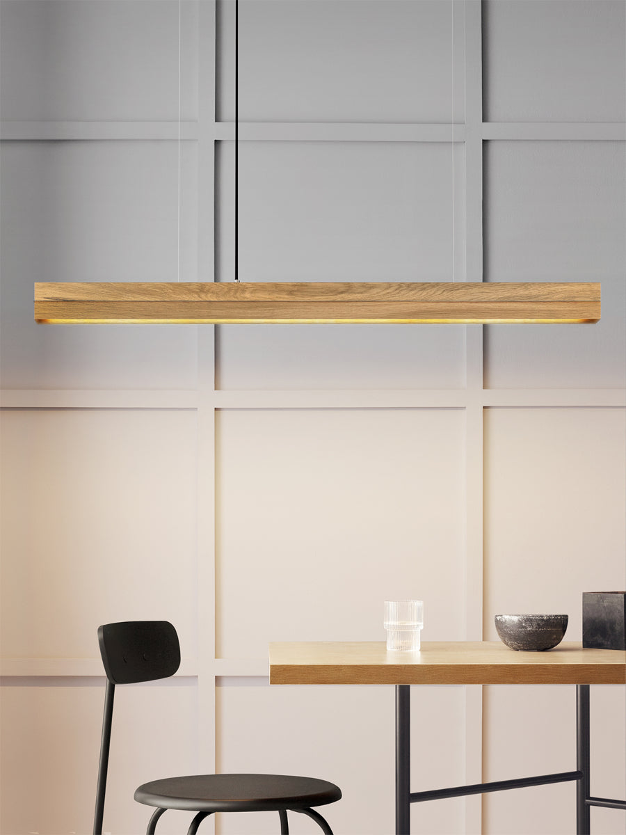 [C1o] Oak & Oak Wood Pendant 122CM