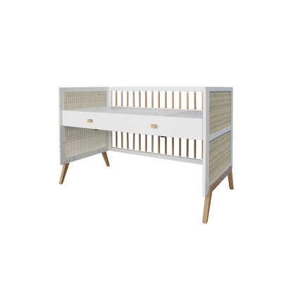 Marelia Multi-Evolutive Bett Rattan 70 x 140 - Neige