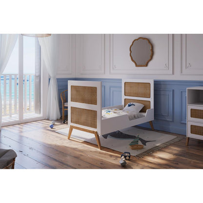 Marelia Multi-Evolutive Bett Rattan 70 x 140 - Neige