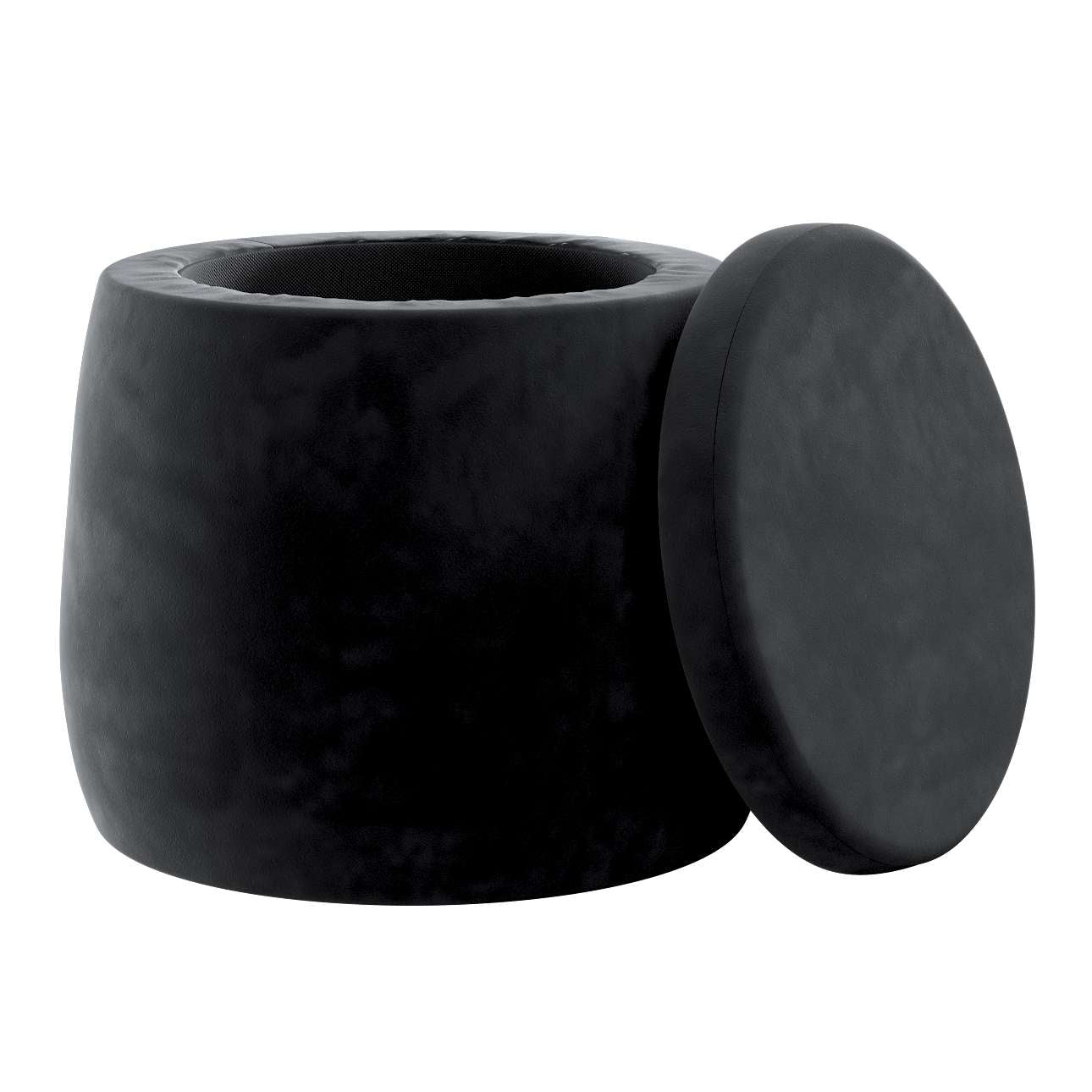 Candy Jar pouf - ø40 - Posh Velvet - black