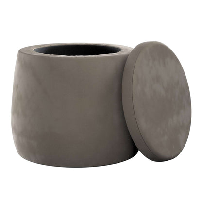 Candy Jar pouf - ø40 - Posh Velvet - grey/beige